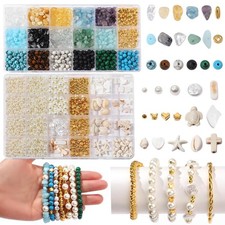2100Pcs Jewelry Making Kit for Adults Women with Pearl Bead Crystal Beads She...