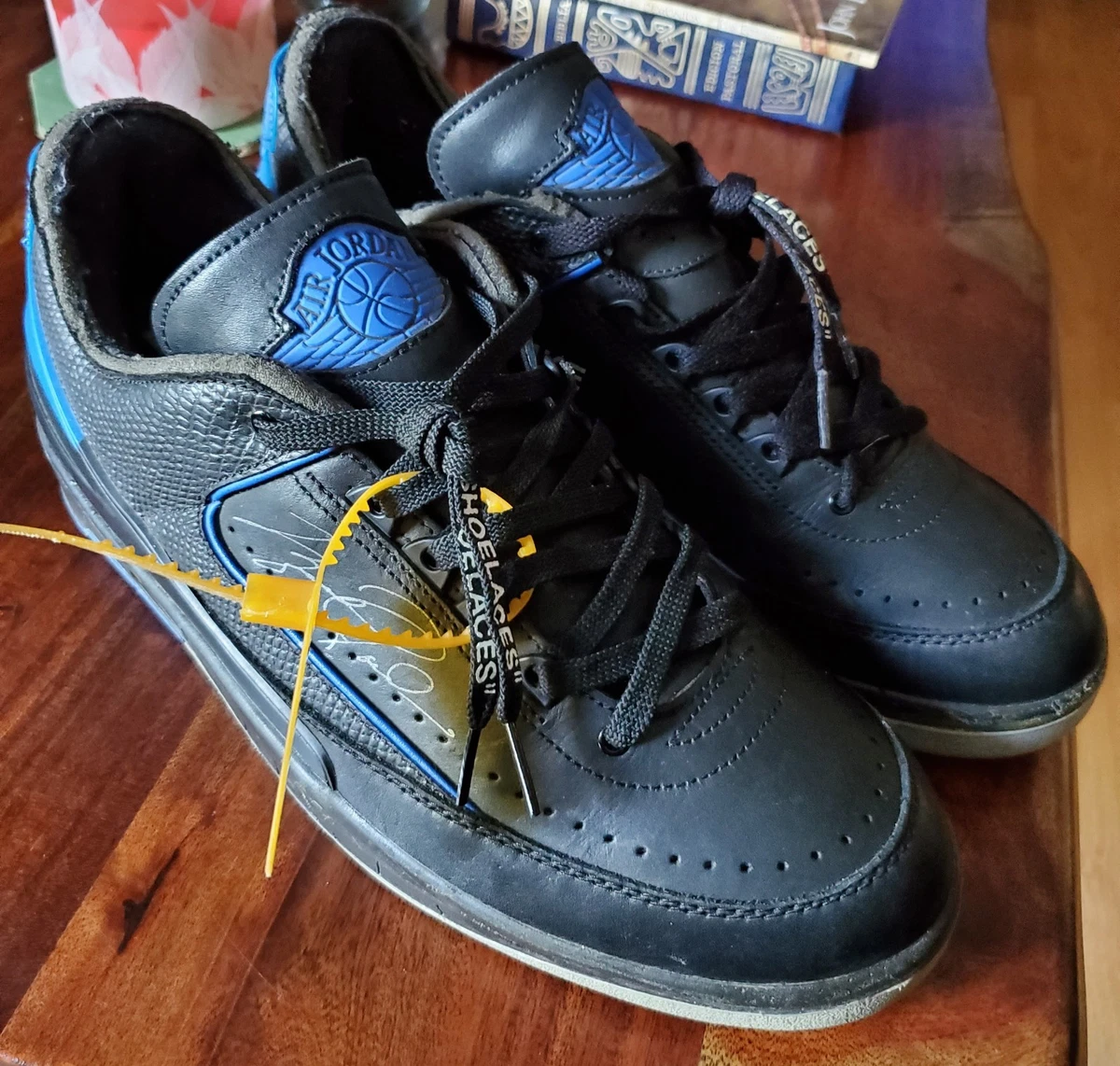 Off-White x Air Jordan 2 Retro SP Low Black Varsity Royal for Sale