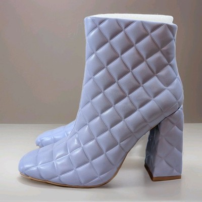 Cape Robbin Periwinkle Blue LIKME Diamond Quilt Stitch Ankle Boots Women's 8.5