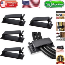 Mess-Free Cable Management Clutter Solution - 50 Self-Adhesive Clips Set