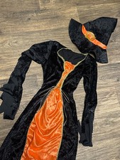 Women  s Witch Dress Halloween Costume With Witch Hat One Size