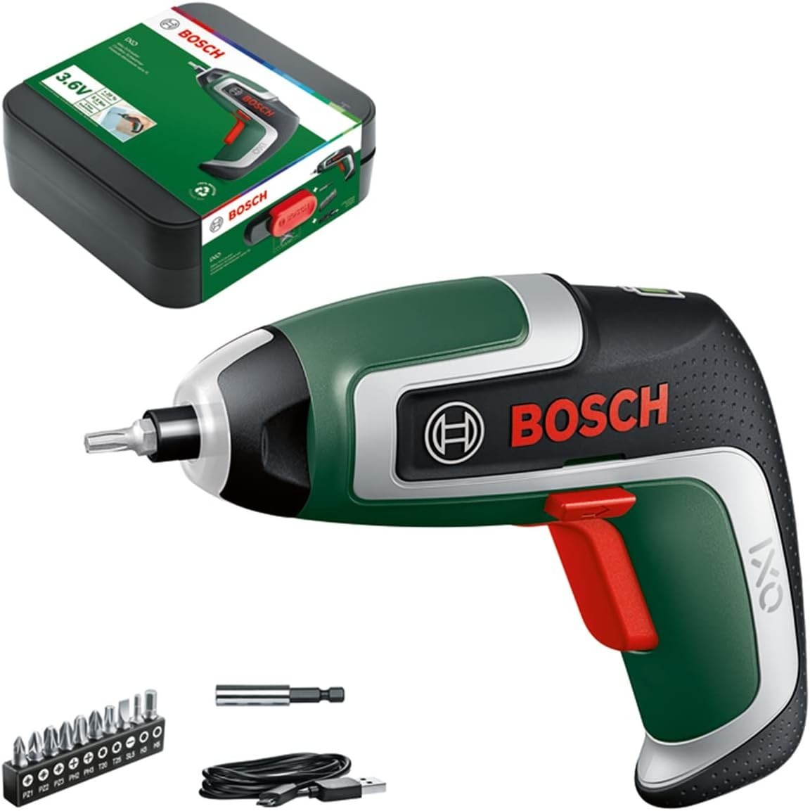 Bosch Home & Garden Grün Akku-Schrauber "Ixo 7" Mit 10 Standard-Schrauberbits Bit-Halter Und Aufbewahrungsbox von Baur - Image 12