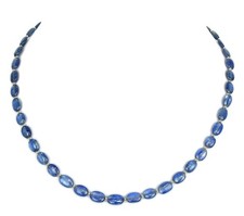Kyanite Chain - Disthen Necklace Blue - Natural Gemstones - 925 Silver V634