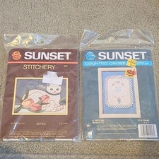 Vintage Sunset Stitchery Counted Cross Stitch Kits - New