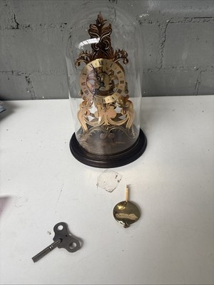 ANTIKE SKELETTUHR mit Kettenzahnrad Glaskugel COMTESSE SWISS MADE