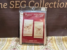 Tobin Progress Stamped Kitchen Towels Kit Country Cows Vintage NOS Embroidery