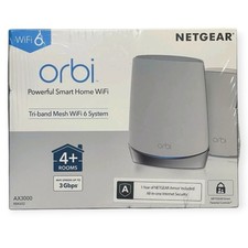 Netgear Orbi Powerful Smart Home WiFi 6 System Tri-band Mesh 4 Rooms AX3000