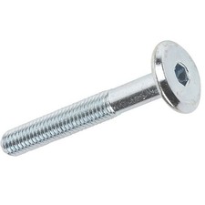 M6 FURNITURE CONNECTOR BOLTS FLAT HEAD ALLEN KEY SCREWS - ZINC PLATED