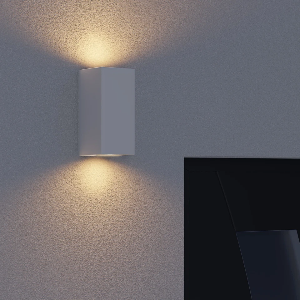 Wandleuchte ALSE für außen, IP54, Up- & Downlight, schwarz matt, eckig, 2x - Bild 3 von 4