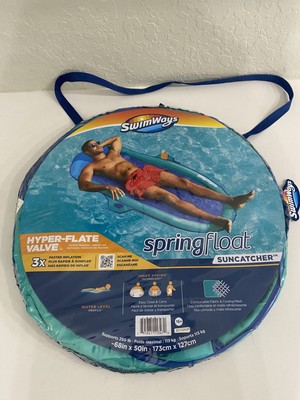 SwimWays Spring Float Inflatable Pool Lounger Raft with Hyper-Flate Valve ~ New