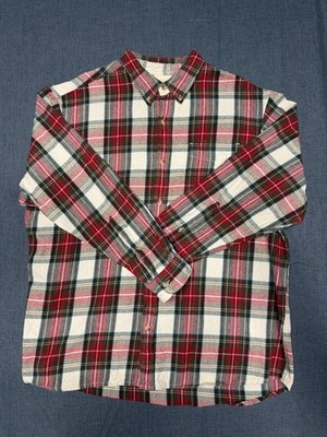 Red Head Brand Co Plaid Flannel Button Up Shirt Mens 2XL Red Green White Outdoor