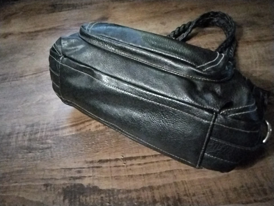 Bolso de Hombro Rosetti Negro Cuero Guijarro Y2K Foto 4 de 4