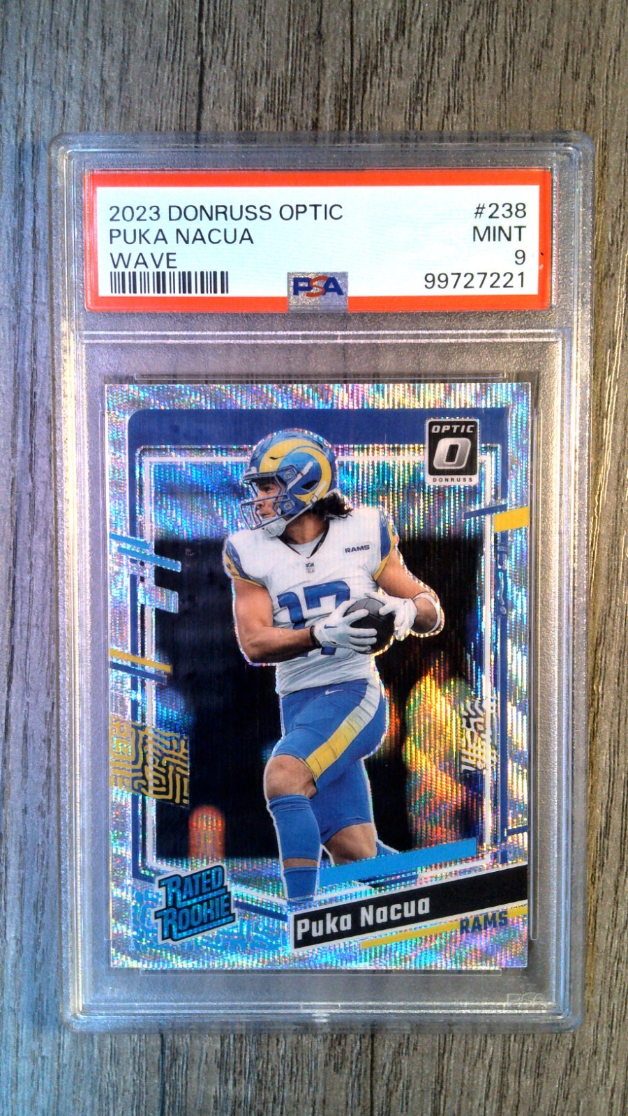 PUKA NACUA 2023 DONRUSS OPTIC #238 RATED ROOKIE WAVE 228/300 PSA 9