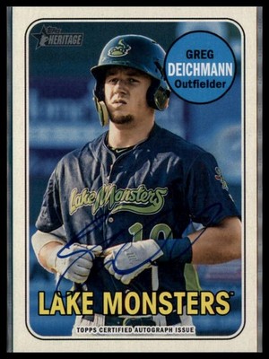 2018 Topps Heritage Minor League #ROA-GD Greg Deichmann Real One Autographs