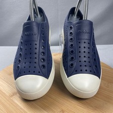 Native Shoes Jefferson Navy Rubber Perforated Slip On Sneakers Mens Womens Sz 8