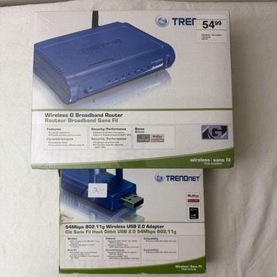 TRENDnet Wireless G Router TEW-432BRP + New USB Adapter TEW-424 UB Open Box