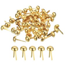 200Pcs Bag Feet Stud Spike, 8mm Round Purse Nailheads Spike, Gold
