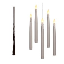 schwebende LED Kerzen weiß-creme 5 Stück Zauberstab Fernbedienung 27cm Timer