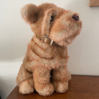 Vtg 1987 Windsor Toys Shar Pei Plush Dog 12'' Studded Collar Cloudy Eye READ/VIEW