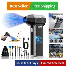 Electric Air Duster - 130000RPM Compressed Air Duster 3 Gear Adjustable Jet D...