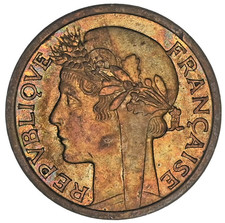 FRENCH WEST AFRICA 1 Franc 1944 Original UNC  Marianne  London Mint