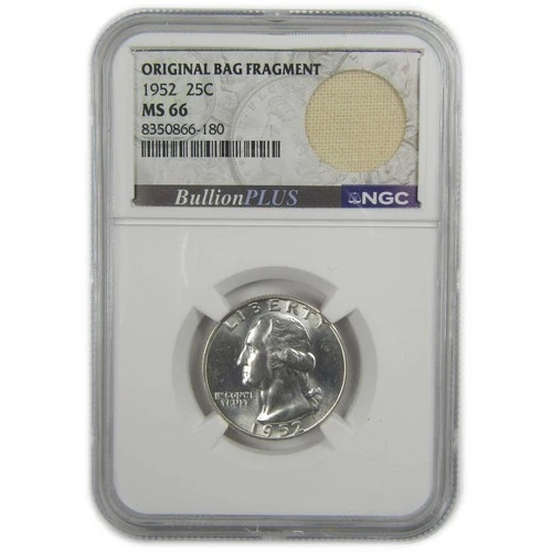 1952 Washington Quarter MS 66 NGC Silver Bag Fragment SKU:I20525
