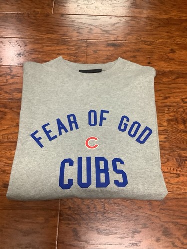 Fear of God, Essentials Fear of God MLB Chicago Cubs Gray Shirt Vintage Sz Large XL NWOT