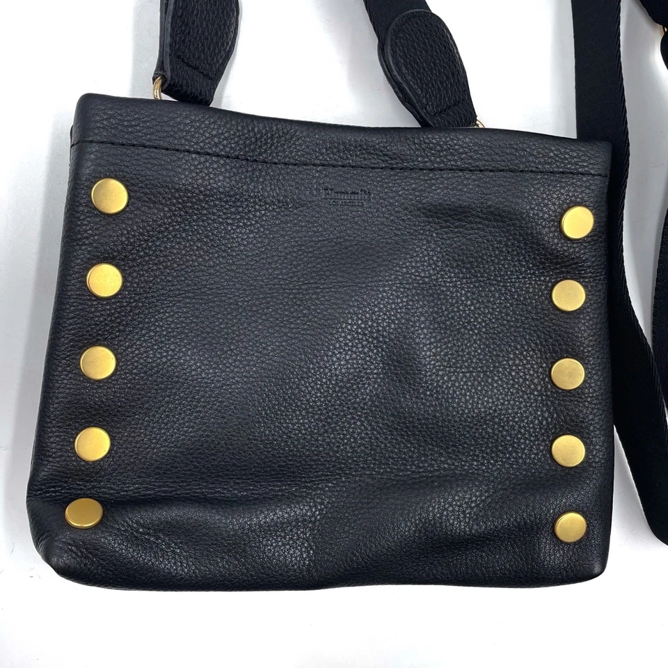 Hammitt Duke Black Leather Crossbody Bag *READ* Gold Studs Adjustable Strap - Image 2 of 4