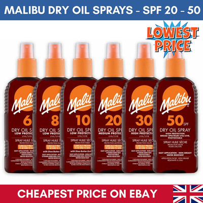 Malibu LSF 20 - 50 Trockenöl Spray 200ml - hoher Schutz, wasserfest GÜNSTIG