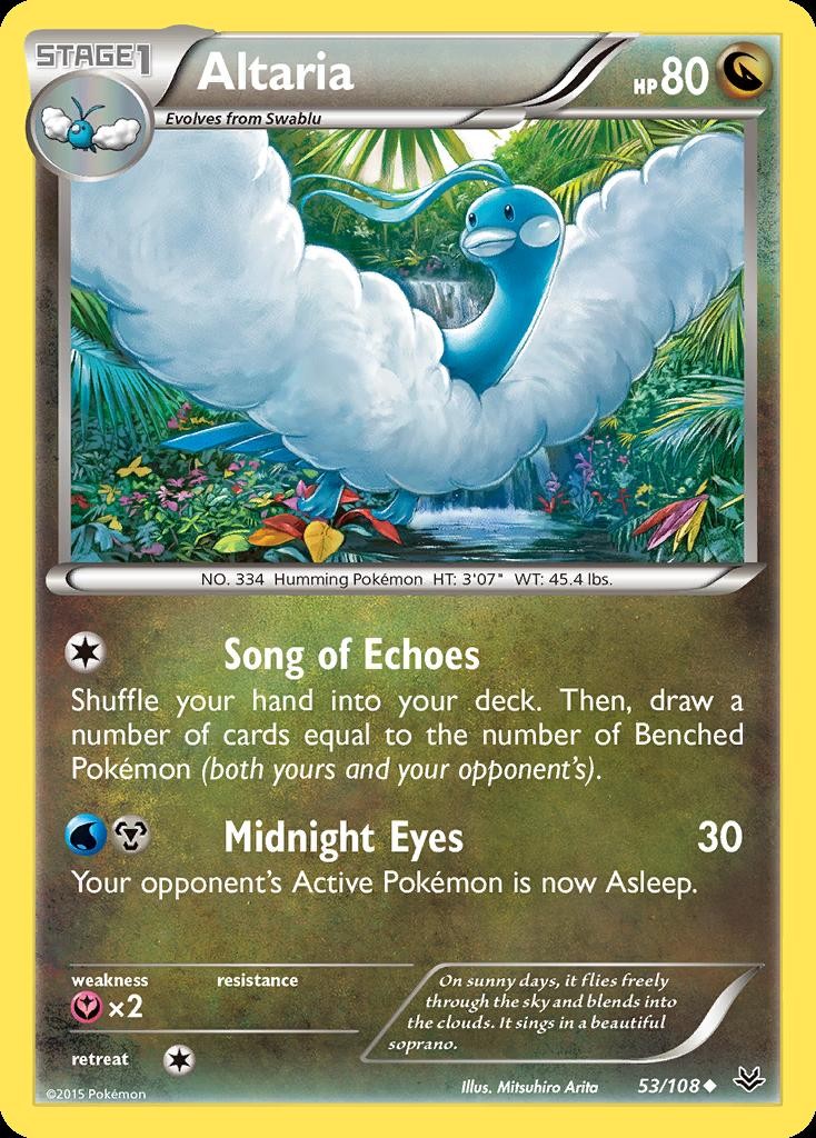Pokemon Altaria (53/119) Roaring Skies LP REVERSE HOLO
