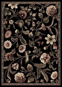 FLORAL BLACK Persien 6X8 AREA RUG ORIENTAL CARPET 029 - ACTUAL 5' 2" x 7' 2"
