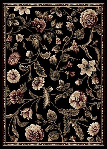 FLORAL BLACK Persien 6X8 AREA RUG ORIENTAL CARPET 029 - ACTUAL 5' 2" x 7' 2"