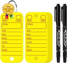 200 Pcs PVC Tags with Labels and Ring Car Key Tags for Organization, Identifier