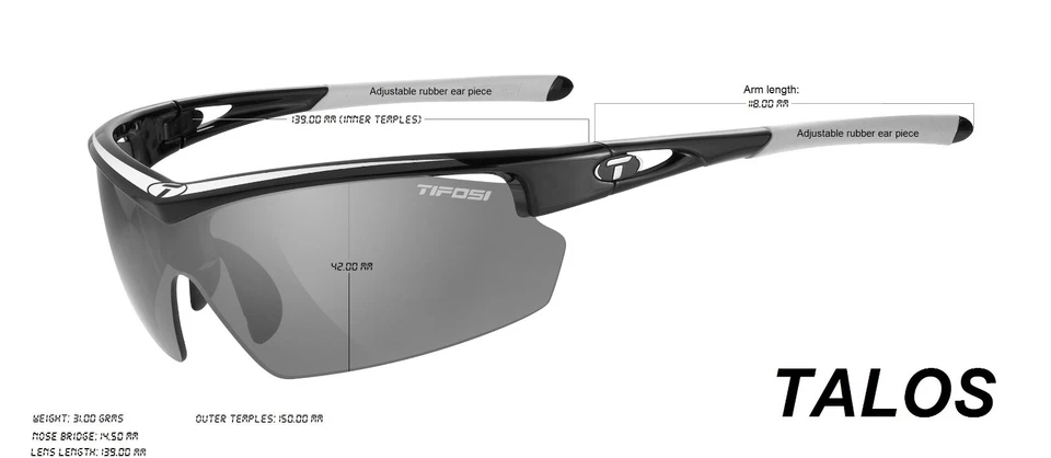 Tifosi Talos, Pearl White with Smoke/AC Red/Clear Lenses #1180101101 - Image 4 of 4