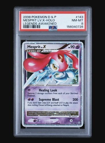 PSA 8 Mesprit LV.X 143/146 Legends Awakened Holo POP 100