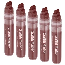 5 Pcs Graffiti Markers, 15mm Brown Poster Markers Thick Acrylic Paint Pen