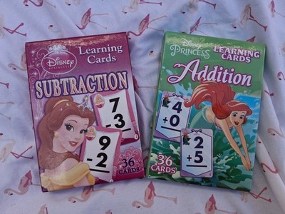 Disney Princess Learning Cards Addition &  Subtraction Flash Cards  2 Sets