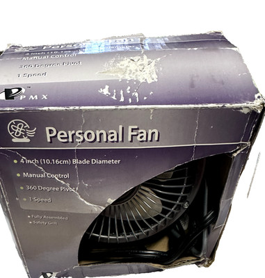 PMX 4  Small Portable Metal Cage High Velocity Tilting Mini Fan Model #HVRA-4D