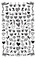Nail Art 3D Decal Stickers love heart you and me envelope F929