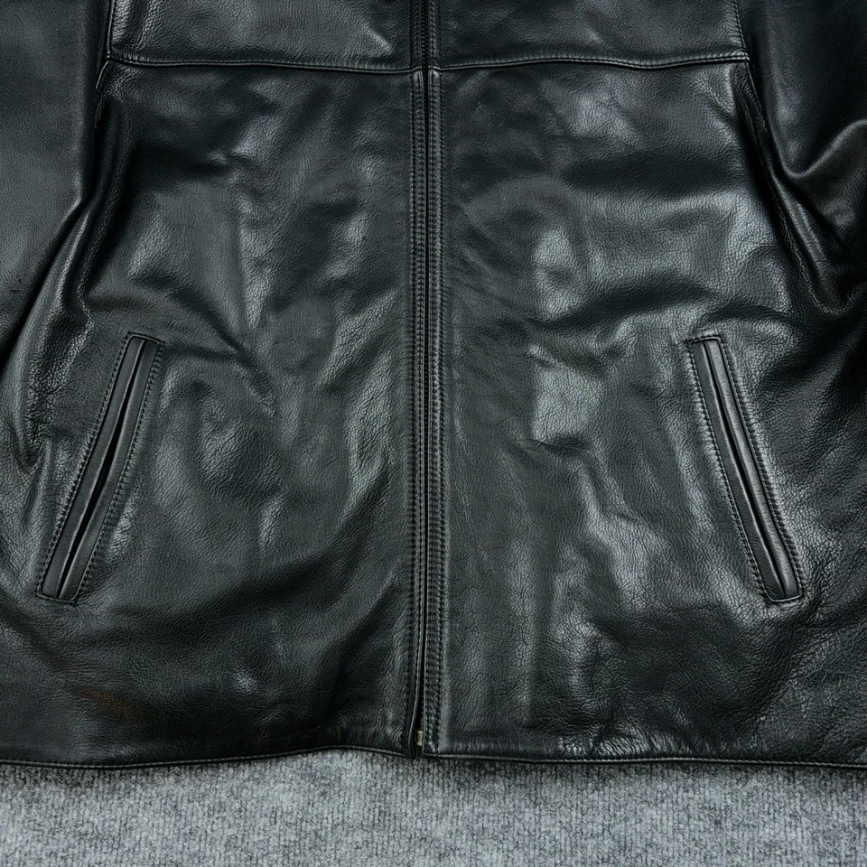 Chaqueta Moto Marc New York Andrew Marc Para Hombre 2XL 100% Cuero Cremallera Completa Forrada Foto 3 de 4