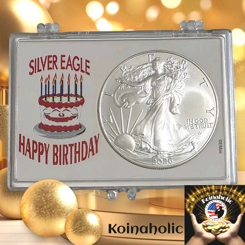 2026 HAPPY BIRTHDAY $1 American Silver Eagle Uncirculated Keepsake And Investmen
