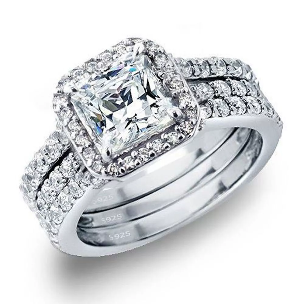 High set princess cut engagement ring outlet