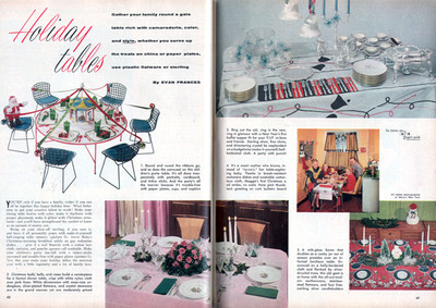 Harry Bertoia Chairs KNOLL ASSOCIATES Holiday Tables WEDGWOOD MOSS ROSE 1955 Pgs