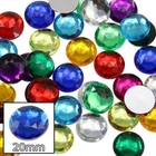 20mm Flat Back Round Acrylic Costume Gems Plastic Rhinestones  Cosplay 20 Pcs