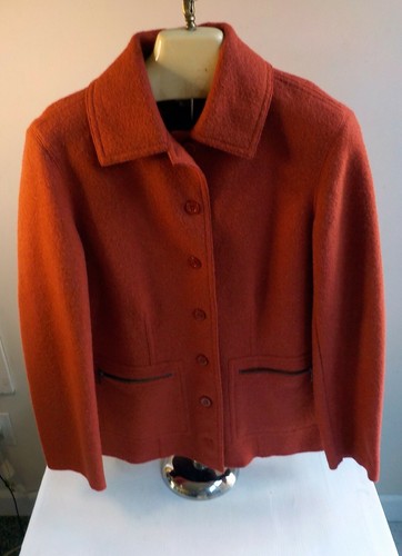 TALBOTS Women's Alpaca & Wool Blend Boiled Wool Jacket Rust SZ SMALL NWT - Picture 1 of 6