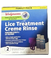 WALGREENS LICE TREATMENT CREME RINSE CREAM FAMILY PACK 2 BOTTLE 2 FL OZ 3/2025
