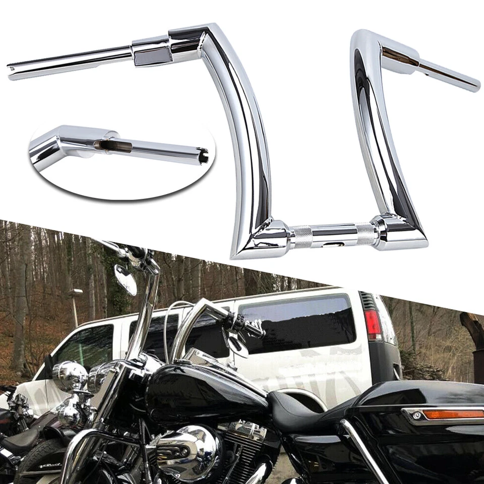 For Harley Fatboy 883 1200 XL DNA 16'' Ape Hanger Fat Bars 1 1/4'' Handlebar Foto 3 de 4