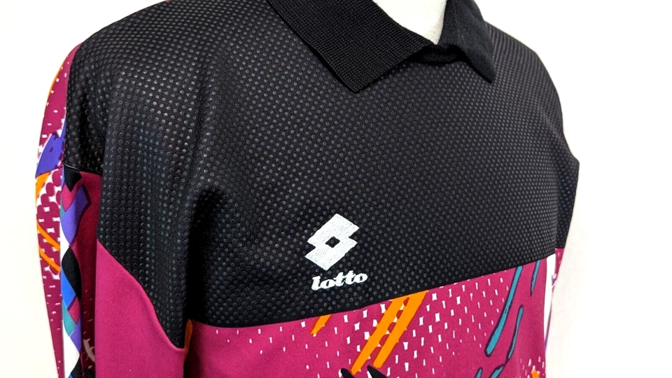 Vtg 90s LOTTO Men's M Goalkeeper Soccer Shirt Jersey Fiorentina Made in ITALY * - Image 2 of 4