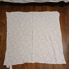 Aden Anais 100 Cotton Muslin White w/Birds on Leaves Swaddle Baby Blanket