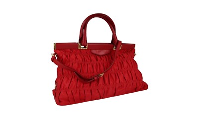 PRADA Nylon Gauffre Shoulder Bag Handbag Model B2803Z Red NEW